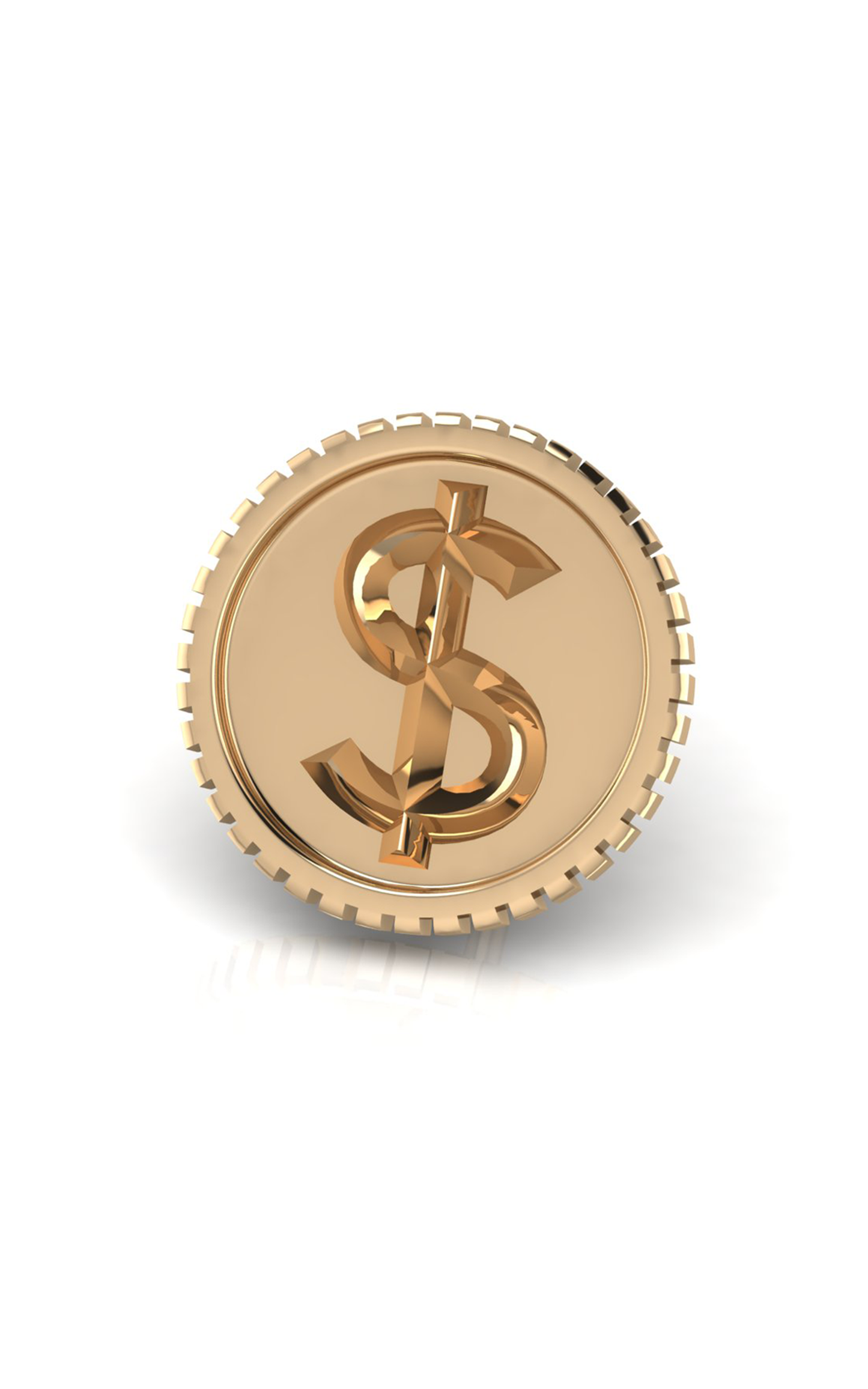 Fortune Token-10K Gold Single Stud Earring