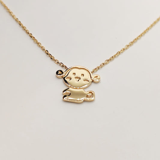 Monkey (Sage)-10K Gold Necklace