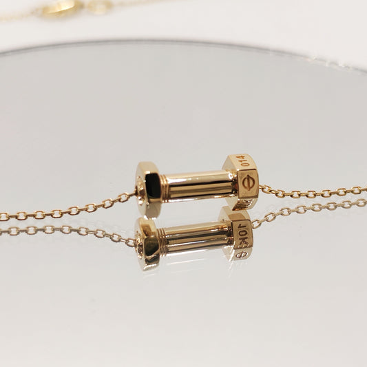 Bolt & Nut-10K Gold Necklace