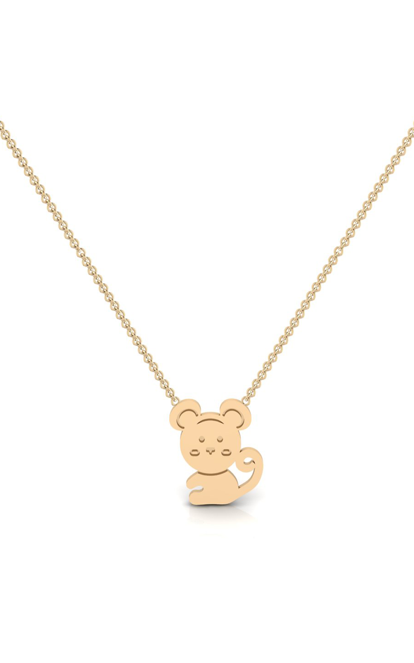 Rat (Wit)-10K Gold Necklace