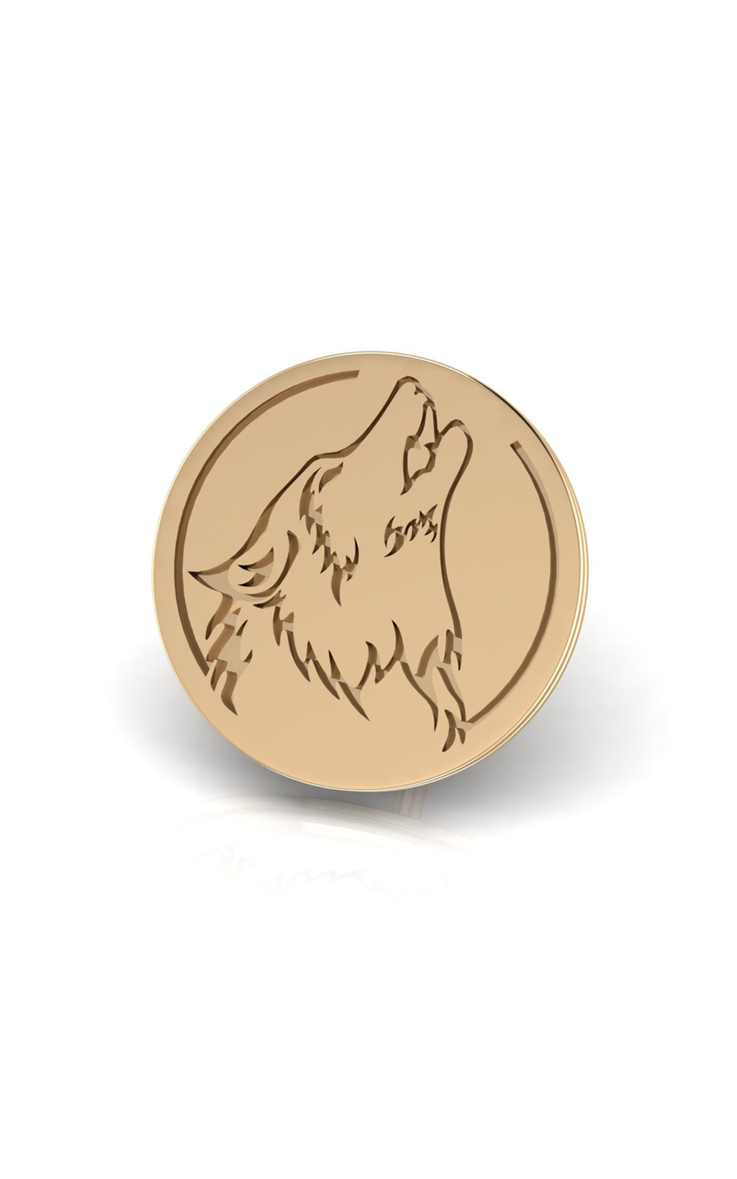 Lone Wolf-10K Gold Single Stud Earring