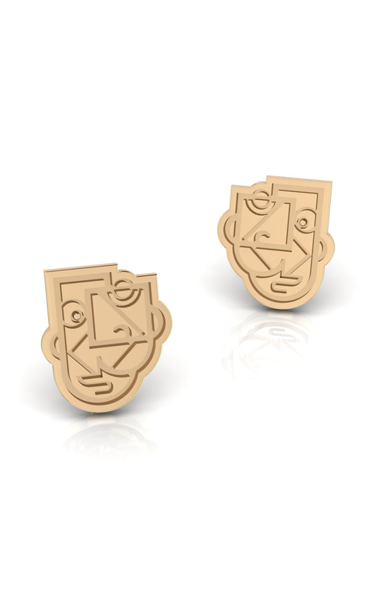 Miroir-10K Gold Stud Earrings
