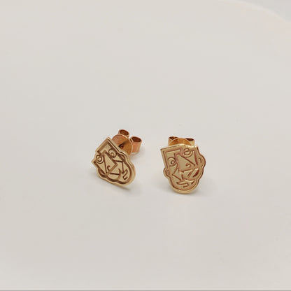 Miroir-10K Gold Stud Earrings