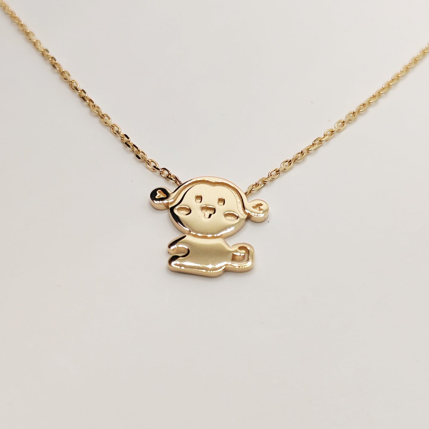 Monkey (Sage)-10K Gold Necklace