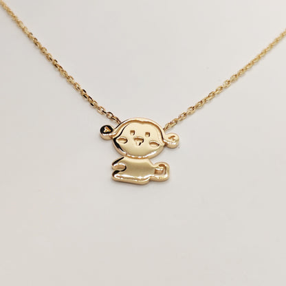 Monkey (Sage)-10K Gold Necklace