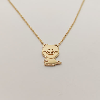 Pig (Mirth)-10K Gold Necklace