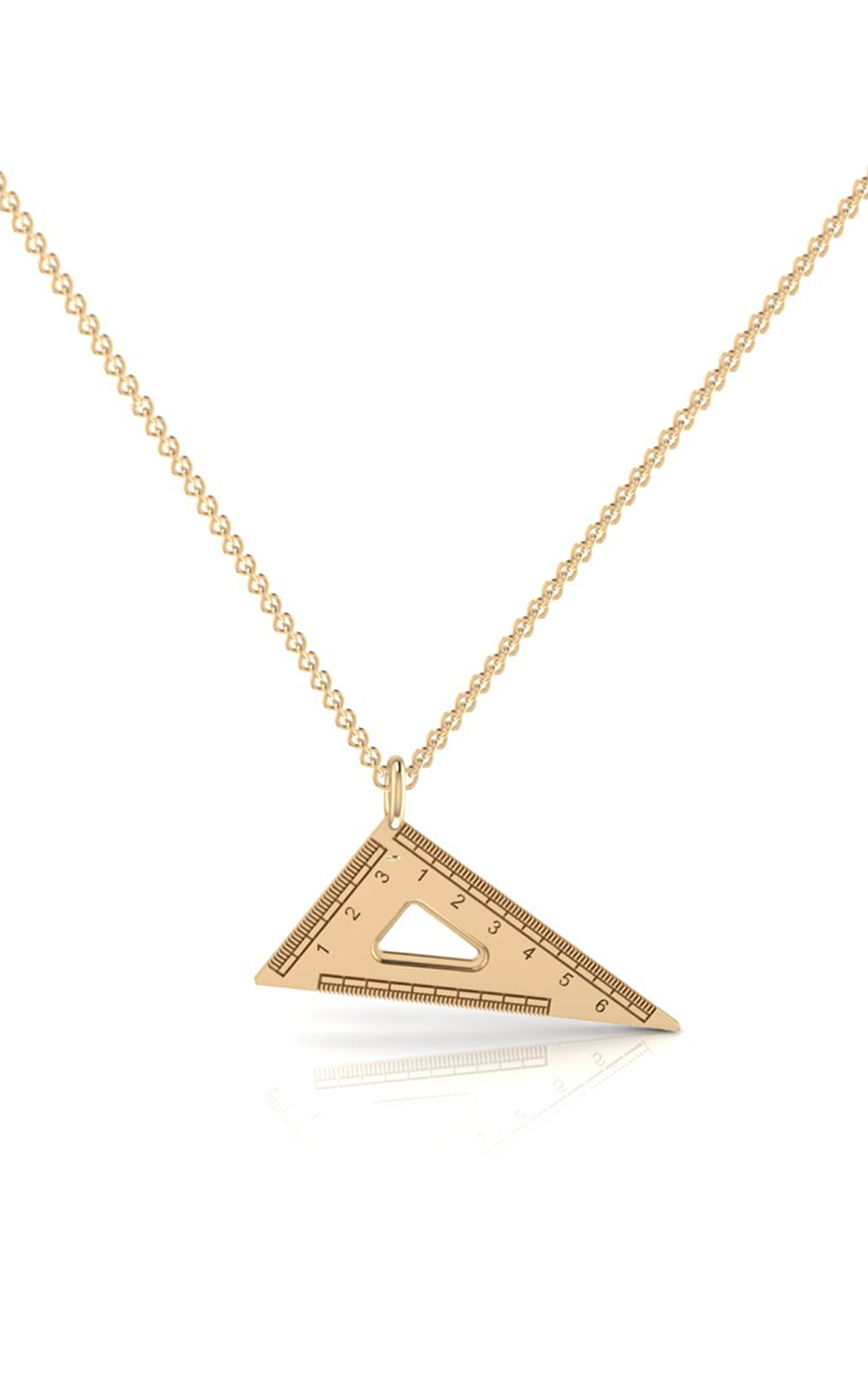 Set Square-10K Gold Necklace